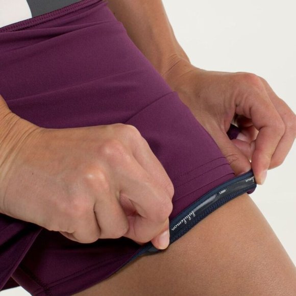 Lululemon Run Pace Setter Skirt Plum Women 10 Lined Pocket‎ Luxtreme Swift - Picture 15 of 15